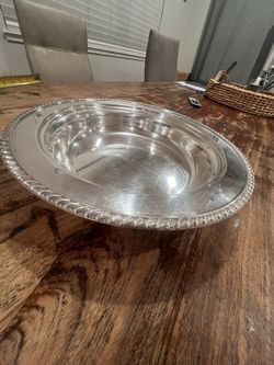 Vintage EPC Silver Plate Serving  Bowl 12” silver on copper Freshly Polished
