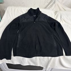 Banana Republic Men Size Medium Full Zip Mock Collar Black 