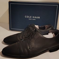 Cole Haan Black Leather Oxford Dress Shoes – Men's – Classic Cap Toe – $35