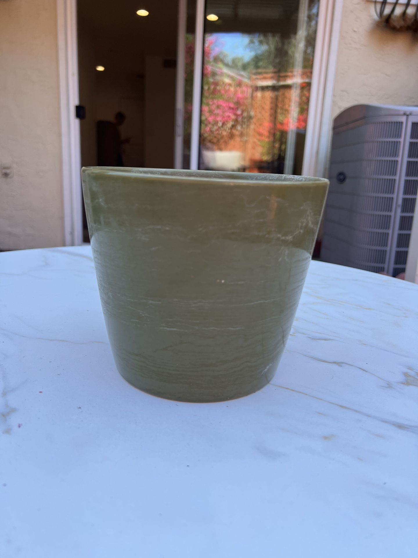 Ceramic glazed pot - 6.25 in x 5.5 in