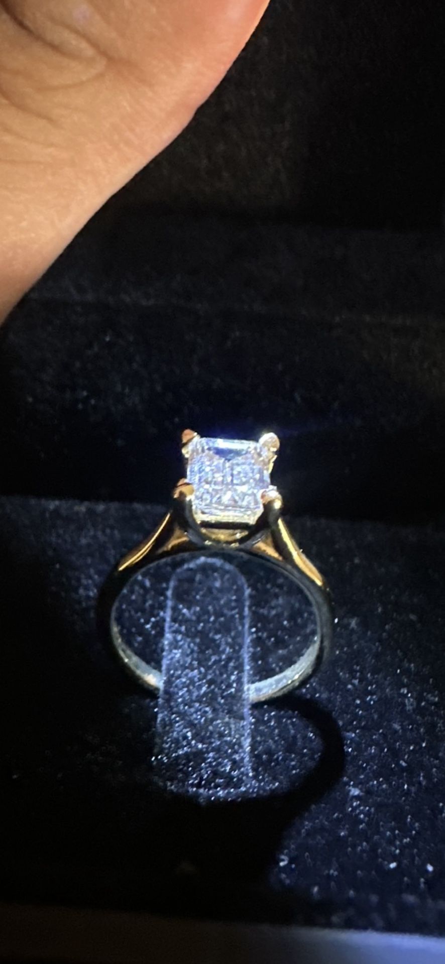 Lad Grown Emerald Cut Wedding Ring 