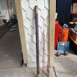 Heddon Bamboo Fishing Pole Holder And Bamboo Rods