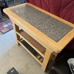 Solid Wood Table with Granite Top