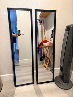 Mainstays 13x49 Black Rectangle Large Wall Mirror for Bathroom or Living Room