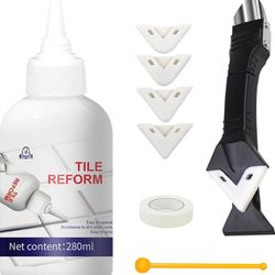 9.85 oz White Waterproof Silicone Caulk & Sealant Kit for Bathroom, Shower, Kitchen, Floors with Caulk Tools