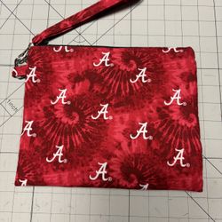 Double Zippered  Pouch With Wristlet - 9” X 7” - Fully Lined
