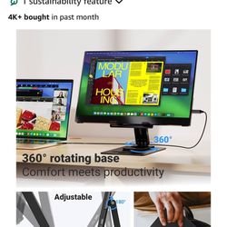 INGNOK Portable Monitor Ultra Slim 15.6 Inch FHD IPS Laptop Screen Extender Adjustable Stand USB