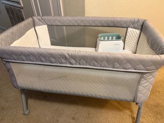 Baby Items- Bassinet, swing, new and used clothes