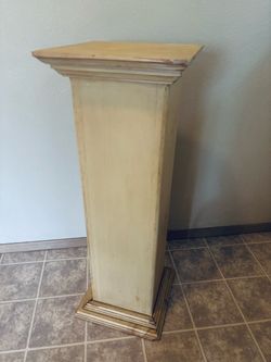 Yellow Wooden Column/Pedestal