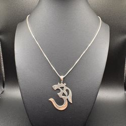 Sterling Silver “OM” Pendant Necklace