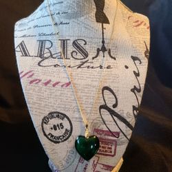 Gold Plated  Aventurine Heart  Stone 