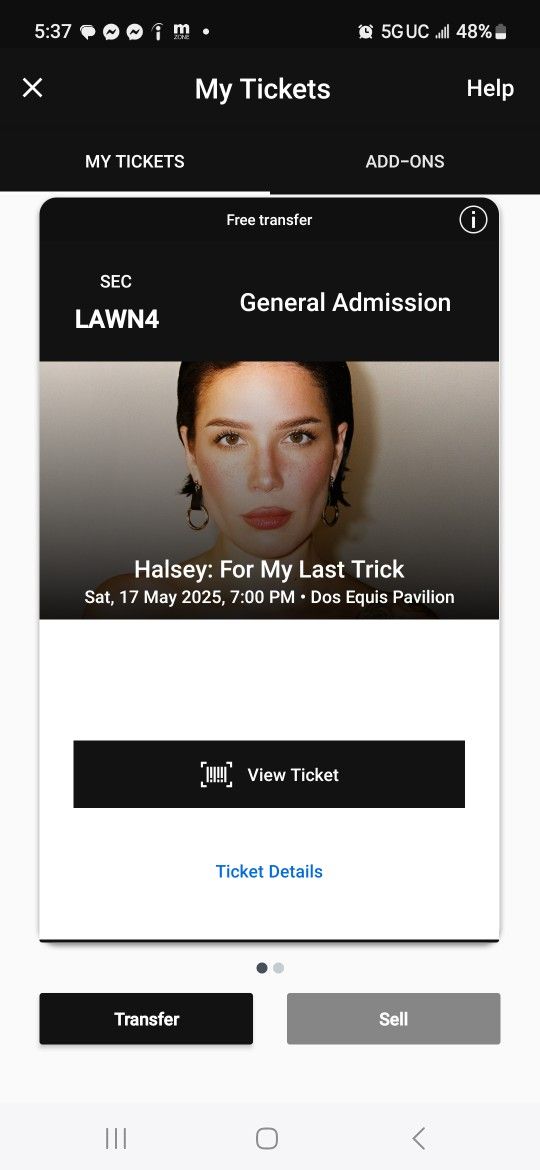2 Tickets To Halsey Tonight