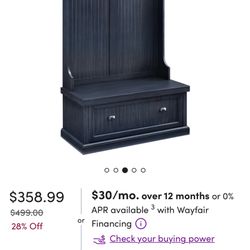 Mudroom Locker- Seaside Hall Tree 40'' Wide with Bench and Shoe Storage