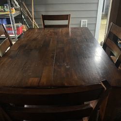 Table Dining Set With 4 Tall Chairs 