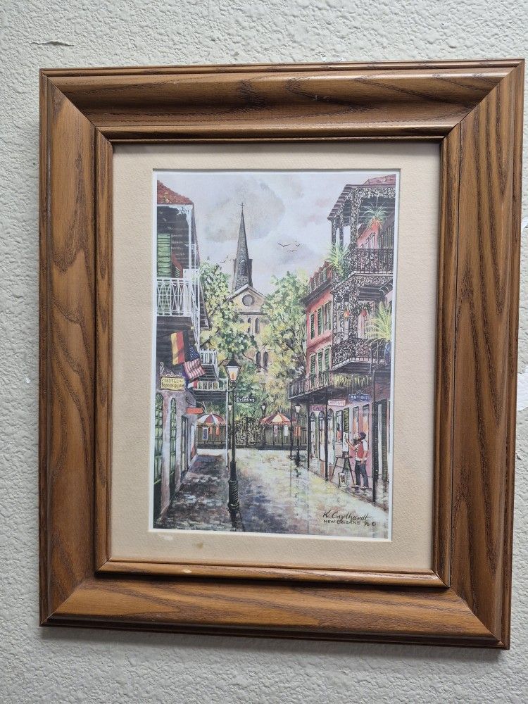 framed art print New Orleans street scene