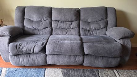 Gray Fabric Reclining Sofa