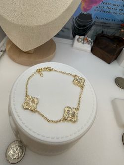 18k gold plated bracelet 7.5” inch high quality )) pulcera de enchape laminado de Brazil 🇧🇷 7.5” Bañado en Oro blanco de 18k