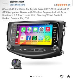 8Core+64G Car Radio for Toyota RAV4 2007-2012, Android 15 GPS Navigation Stereo, with Wireless Carplay Android Auto, Bluetooth 5.2 Touch Head Unit, St