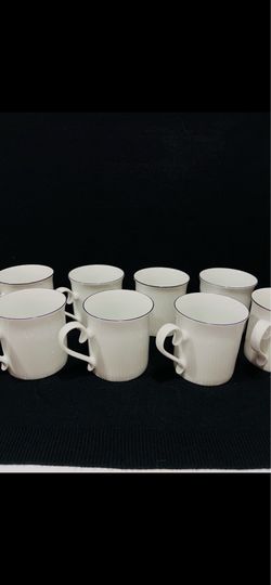 DANSK Lorraine Collection Porcelain Mugs Set of 11 Made in Japan 3.25” Tall. Beautiful and very elegant mugs are in excellent condition, very light we