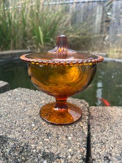 Amber glass dish