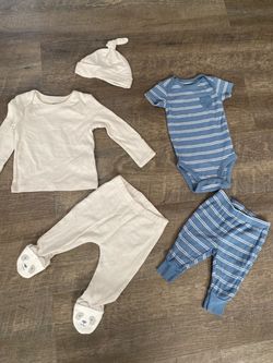 Lt of 5 boys shirts and pants beanie hat size 3 months by carters #8