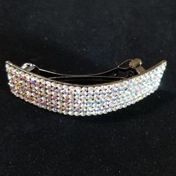 Rhinestones Snap Crystal Hair Clips Very Sturdy 4"×1" 