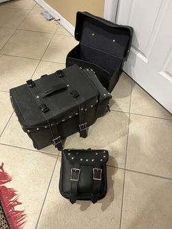 Wilson’s Black Leather Motorcycle Luggage