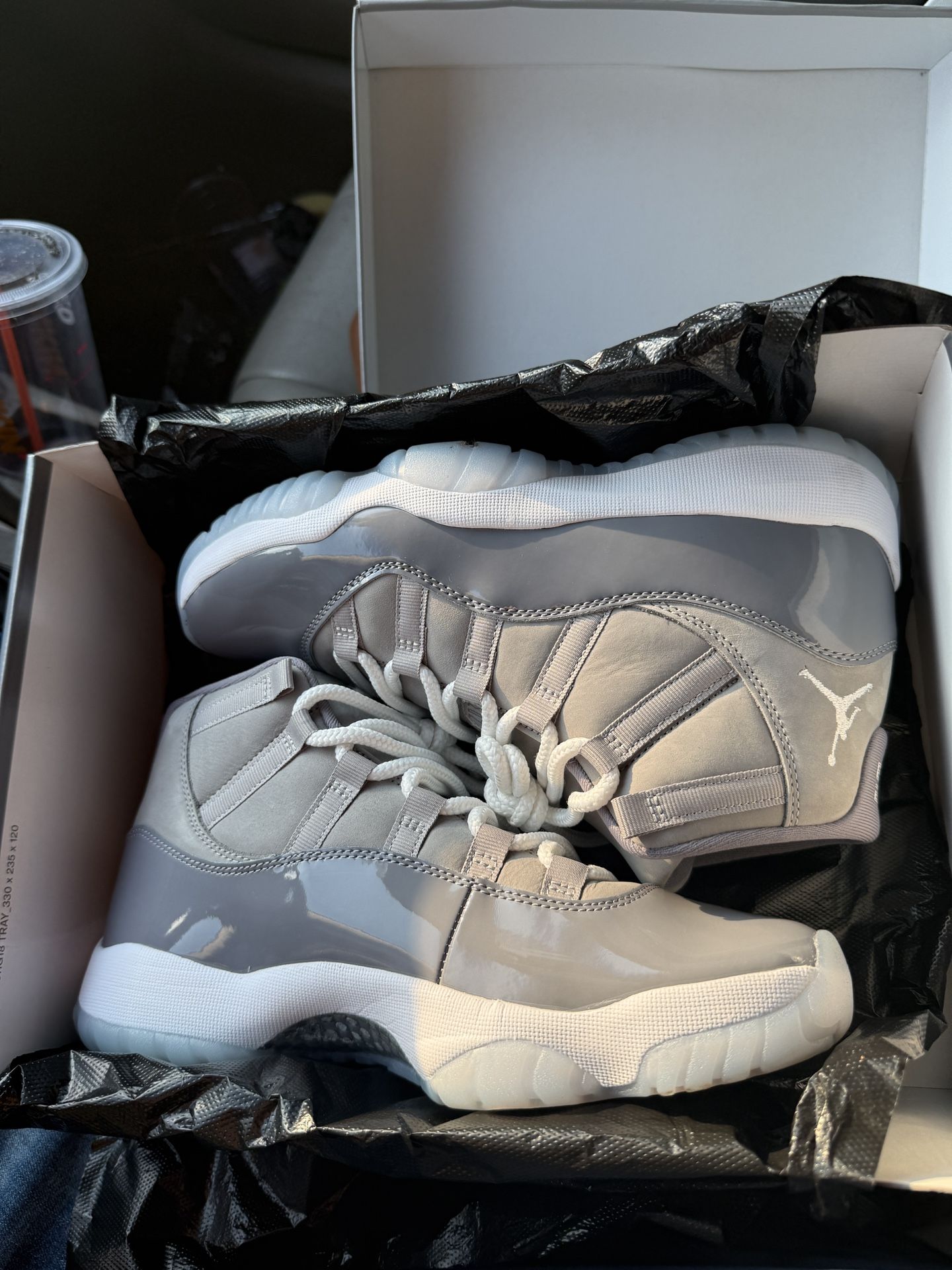 “Jordan 11 Cool Grey 👟🔥 Size 8.5 — $285 OBO. Classic pair, great condition, move quick before they’re gone! #CoolGrey11 #Jordan11 #SneakerSteal”