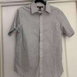 Michael Kors, Short Sleeve Shirt, Black/White, and Size Medium 