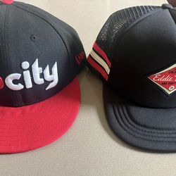 Eddie Vedder Pearl Jam  Portland Trailblazers  Baseball hats (2)