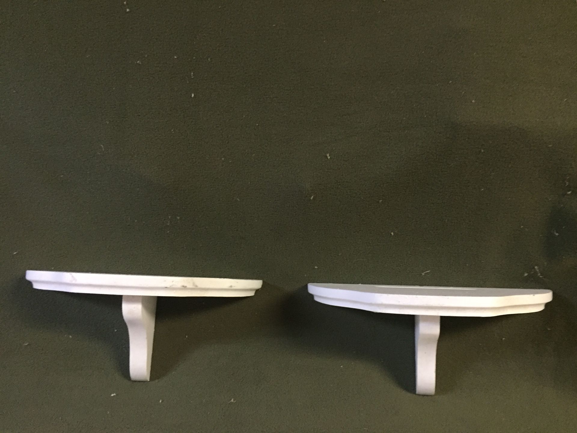 Set of matching wooden display shelves