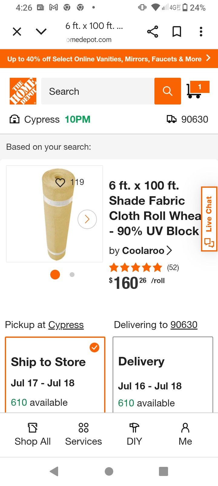 2 Rolls Of Shade Fabric
