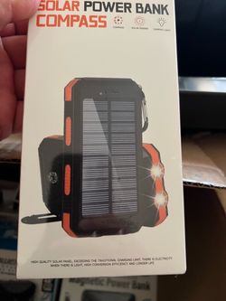 Solar Power Bank with Compass and Camping Light