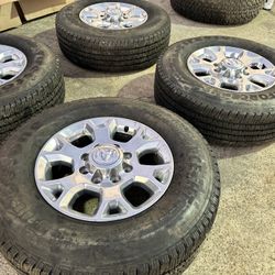 4X RAM Polished 3500 Pickup 2500 OEM Wheels 18” 2019-2024 Rims 18x8 2693 Tires 