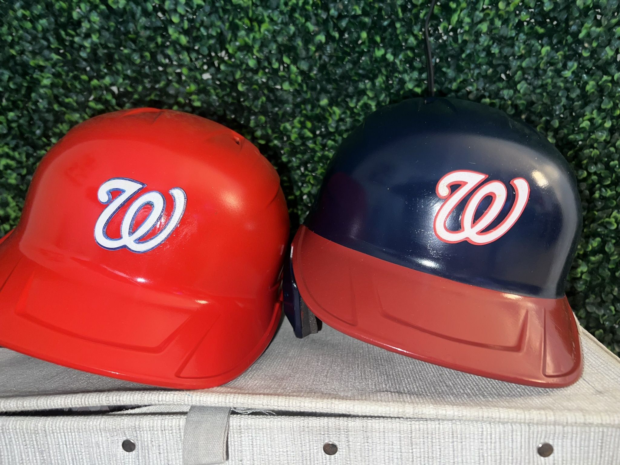 Two Washington Nationals Rawlings Baseball Batting Helmets 3D Logos