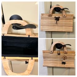Bamboo Handbag with Wooden Handles