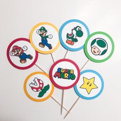 Mario Bros Cupcake Toppers