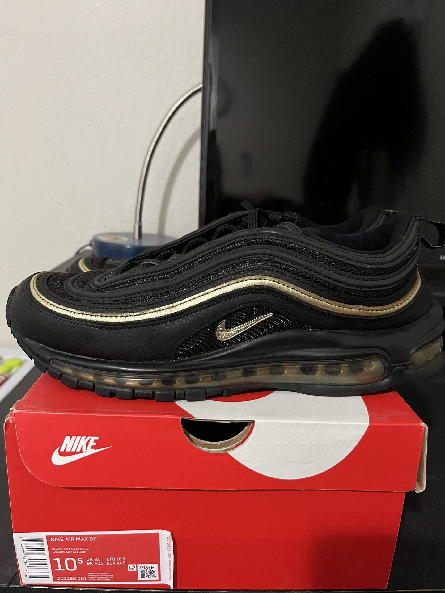 Nike Air Max 97 Black/Metallic Gold 10.5