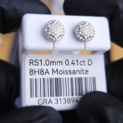 Moissanite Earrings In Solis 925 Sterling Silver Screwbacks