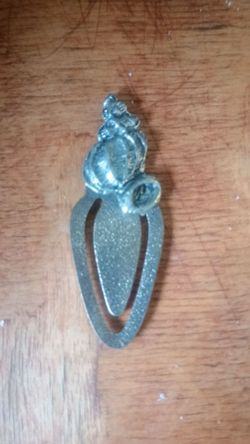 Vintage Metal Bookmark with Decorative Figurine