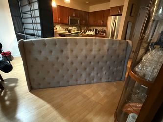 Tufted Upholstered Wingback Headboard