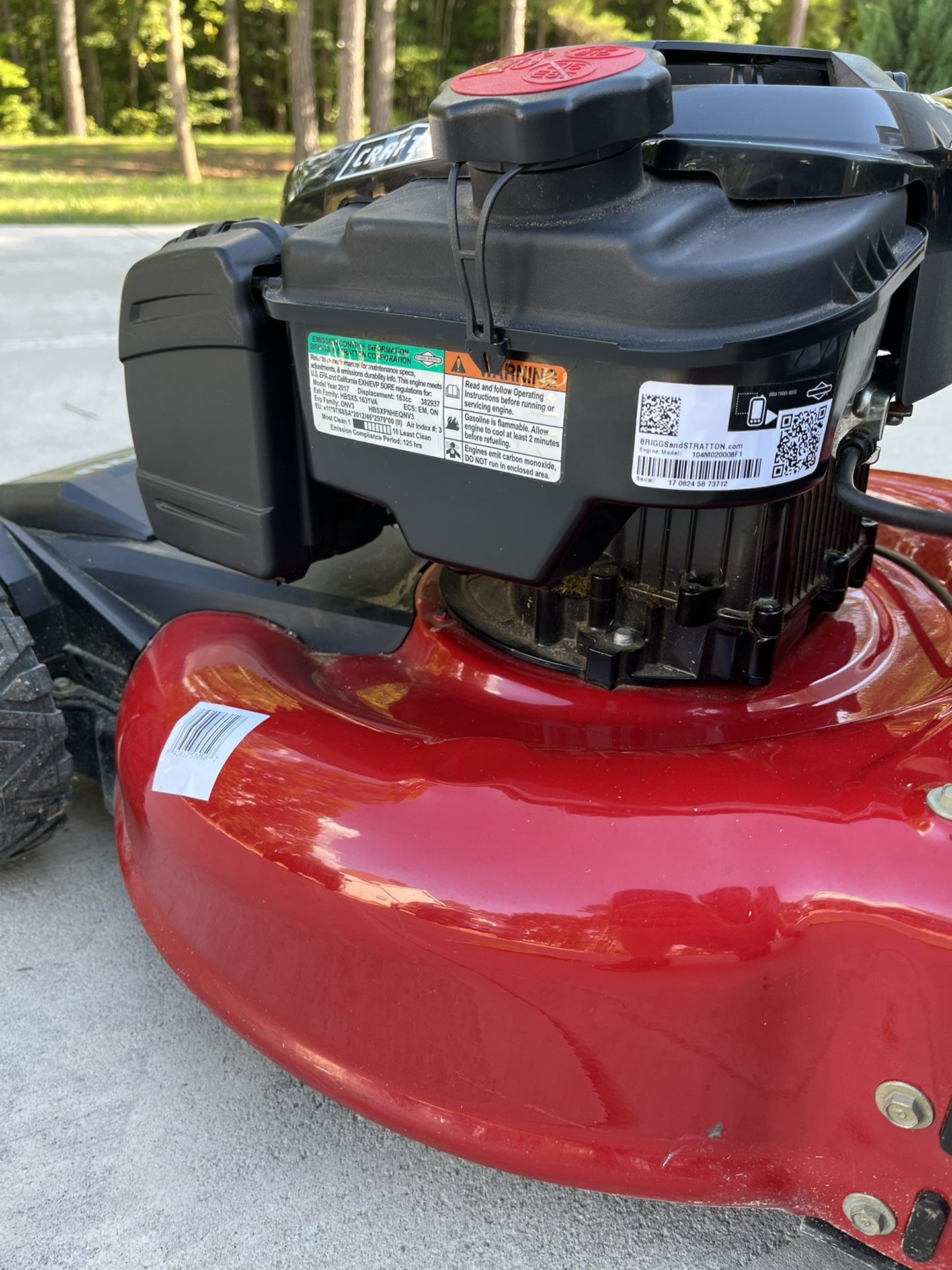 Craftsman self propelled FWD, 163 cc Briggs and Stratton platinum