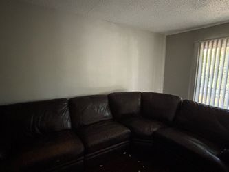 Dark Brown Leather Sectional Sofa