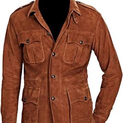 Men’s Leather Western Coat 3XL