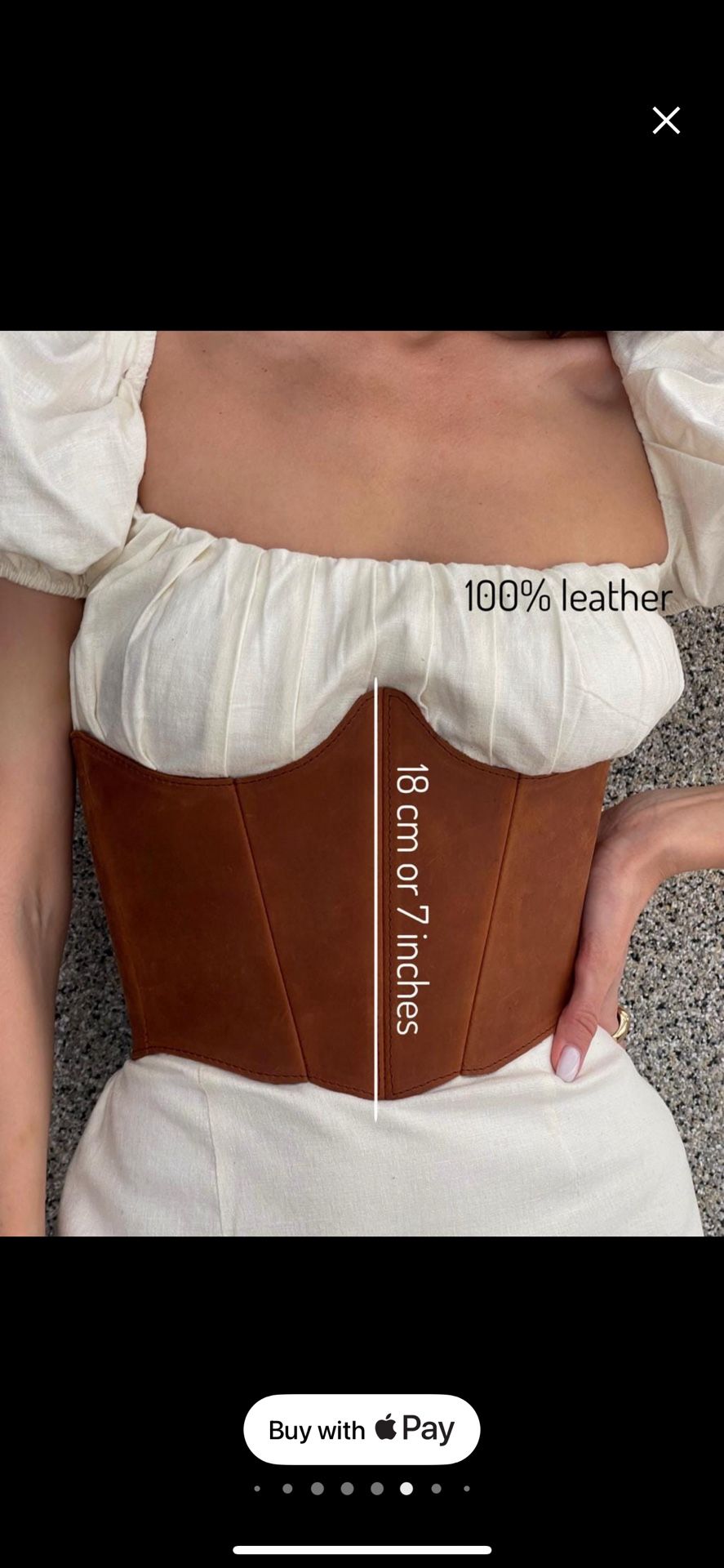 Brown leather corset