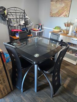 Glass Top Dining Table & 4 Chairs - $25