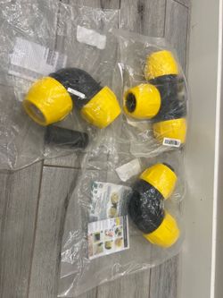 HOME-FLEX 2 in. IPS DR 11 Underground Yellow Poly Gas Pipe connectors, three pieces in total