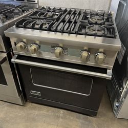 Viking 30” Black Range Stove Dual Fuel 