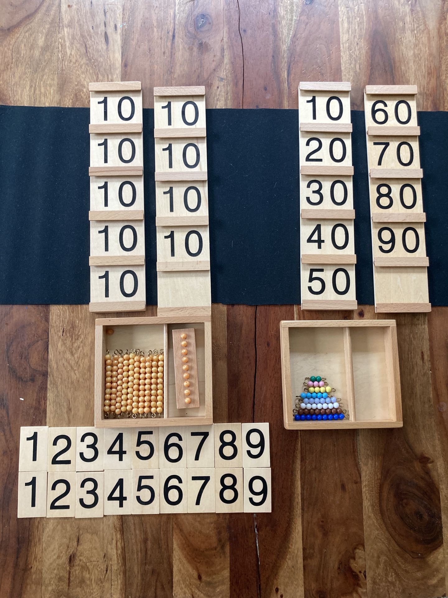MONTESSORI HOME SCHOOL MATERIALS: MATH BEADS & LETTERS