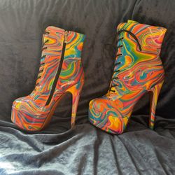 Marble Color Dancing Shoes, Slightly Worn Size 7